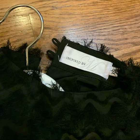 Women’s fringe crop blouse size xs black - Picture 2 of 3